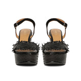 Saint Rialta Black Woven Wedges