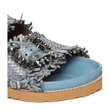 Saint Ravenna Blue Woven Leather Sliders