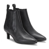 Saint Rosanella Snake Print Black Leather Ankle Boots
