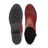 Saint Graziana Red Pony Hair Leather Ankle Boots