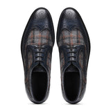 Saint Faustin Navy Leather Lace Up Brogue