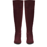 Saint Bellerose Maroon Suede Kitten Heel Knee High Boots