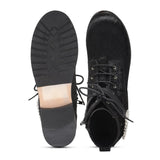 Saint Avena Black Pony Hair Leather Ankle Boots