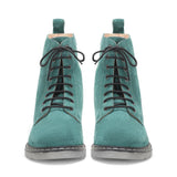 Saint Delfina Green Suede Leather Ankle Boots