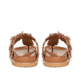 Saint Filomena Tan Woven Leather Flats