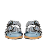 Saint Ravenna Blue Woven Leather Sliders