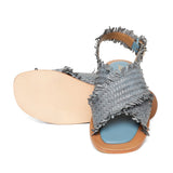 Saint Gaetana Blue Woven Leather Sandals