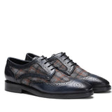 Saint Faustin Navy Leather Lace Up Brogue