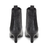 Saint Rosanella Snake Print Black Leather Ankle Boots