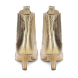 Saint Massima Crackle Metallic Gold Leather Ankle Boots