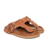 Saint Filomena Tan Woven Leather Flats