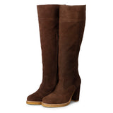 Saint Elvira Brown Suede Leather knee High boots