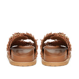 Saint Ravenna Tan Woven Leather Sliders