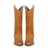 Saint Manuela Tan Leather cowboy Calf Length Boots