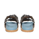 Saint Ravenna Blue Woven Leather Sliders