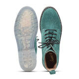 Saint Delfina Green Suede Leather Ankle Boots