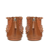 Saint Filomena Tan Woven Leather Sandals