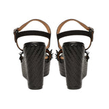 Saint Rialta Black Woven Wedges