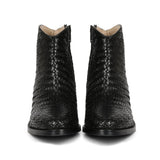 Saint Leone Black Woven Leather Ankle Boots