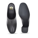 Saint Augustus Black Leather Mules