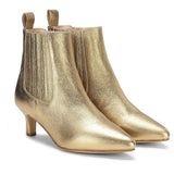 Saint Massima Crackle Metallic Gold Leather Ankle Boots