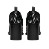 Saint Bella Leather Handcrafted Woven Open Toe Block Heel