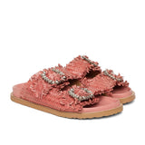 Saint Ravenna Pink Woven Leather Sliders