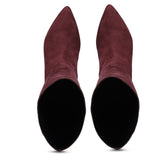 Saint Bellerose Maroon Suede Kitten Heel Knee High Boots