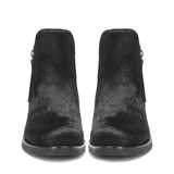 Saint Genevria Black Pony Hair Leather Ankle Boots