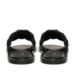 Saint Edetta Black Woven Leather Sliders