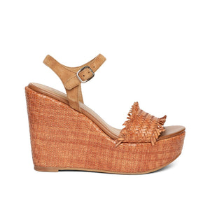 Saint Rialta Tan Woven Wedges
