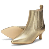 Saint Massima Crackle Metallic Gold Leather Ankle Boots