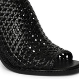 Saint Bella Leather Handcrafted Woven Open Toe Block Heel