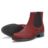 Saint Jacobella Red Pony Hair Leather Ankle Boots