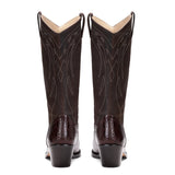 Saint Trinity Brown Patent Leather cowboy Calf Boots