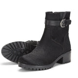 Saint Graziana Black Pony Hair Leather Ankle Boots