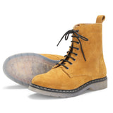 Saint Delfina Yellow Suede Leather Ankle Boots