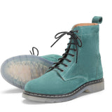 Saint Delfina Green Suede Leather Ankle Boots