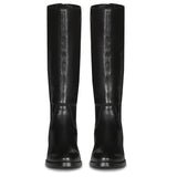 Saint Rachele Black Leather Knee High Boots