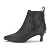 Saint Rosanella Snake Print Black Leather Ankle Boots