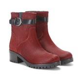 Saint Graziana Red Pony Hair Leather Ankle Boots