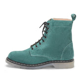 Saint Delfina Green Suede Leather Ankle Boots