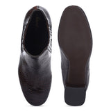 Saint Edwina Brown Croc Embossed Vegan Leather Ankle Boots