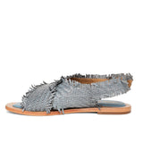 Saint Gaetana Blue Woven Leather Sandals