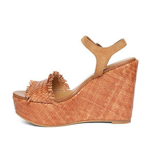 Saint Rialta Tan Woven Wedges