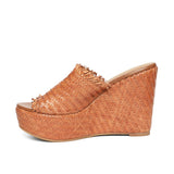 Saint Ortensia Tan Woven Wedges