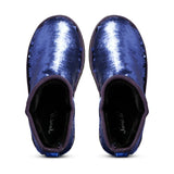 Saint Beatha Shimmering Sequins Blue Snug Boots