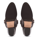 Saint Trinity Brown Patent Leather cowboy Calf Boots