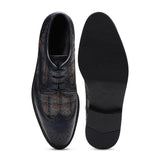 Saint Faustin Navy Leather Lace Up Brogue