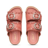 Saint Ravenna Pink Woven Leather Sliders